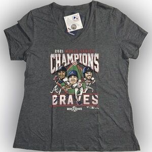 Atlanta Braves 2021 World Series Champs Women’s‎ Large T-Shirt Freddie-Max-Ozzie